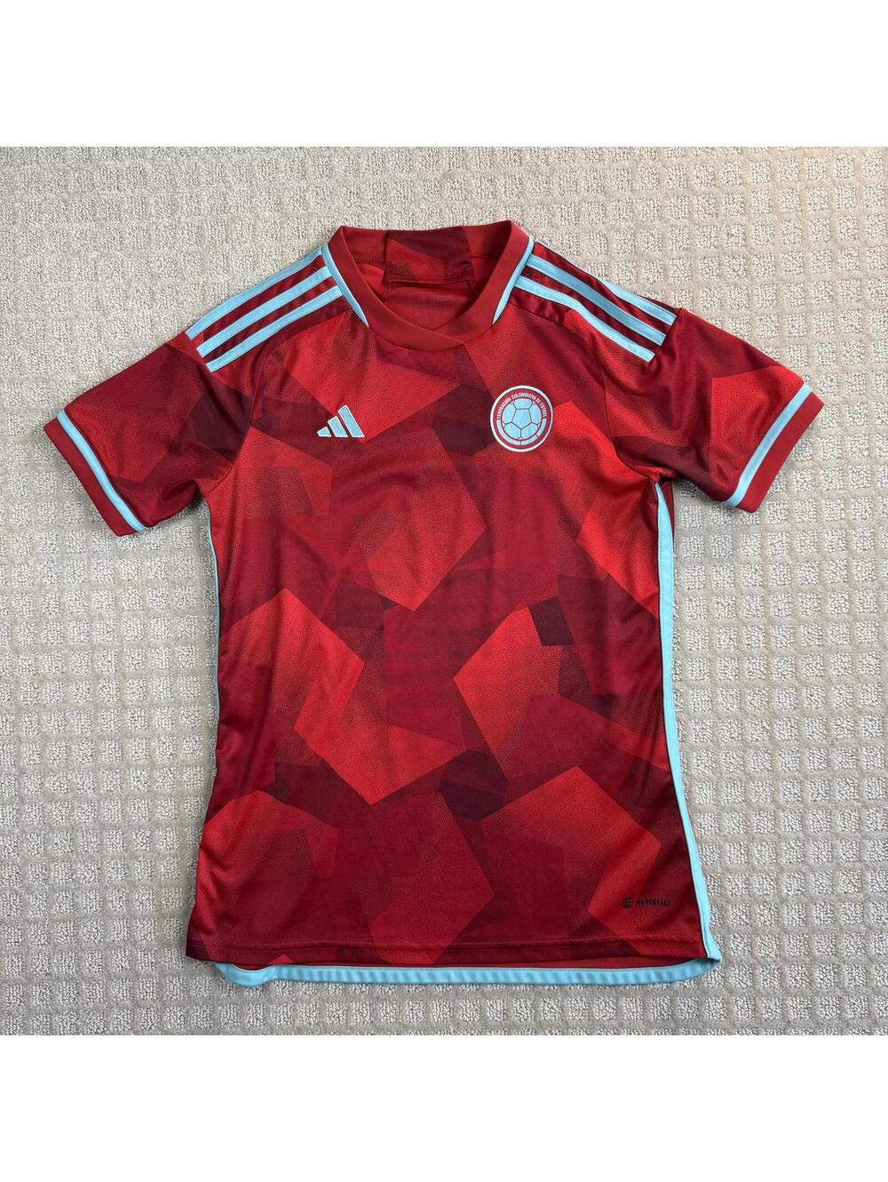 Adidas Colombia 2022 Away Soccer Jersey Red Medium